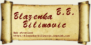 Blaženka Bilimović vizit kartica